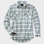 White & Blue Check Flannel Shirt