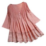 Peach Embroidered Kaftan Top