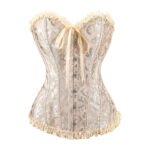 Ivory Satin Jacquard Corset Top