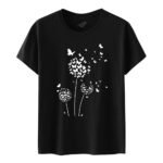 Black Butterfly Bloom Graphic T-Shirt