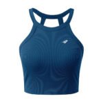 Navy Ribbed Halter Top