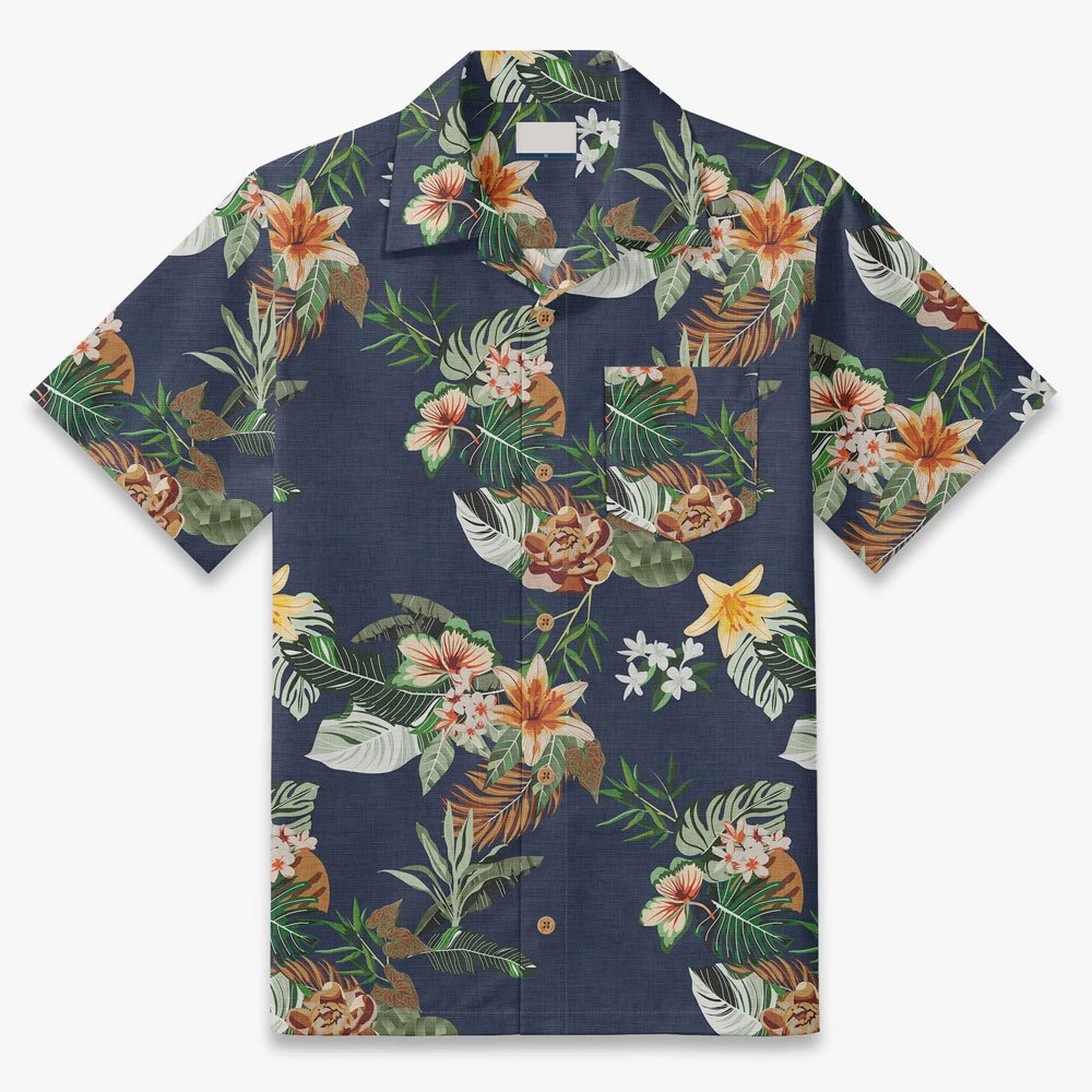 5.jpg (4) Navy Tropical Floral Camp Shirt - Image 1