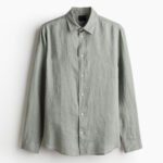 Sage Green Classic Collar Linen Shirt