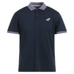 Navy Patterned Collar Polo Shirt