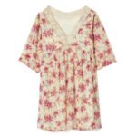 Cream Floral Lace Kaftan Top