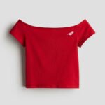 Red Cropped Off-Shoulder Top