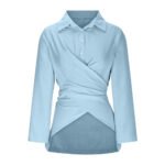 Sky Blue Wrap Formal Top