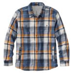 Blue & Orange Plaid Flannel Shirt