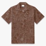 Brown Paisley Print Camp Shirt