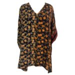 Black Floral Printed Kaftan Top