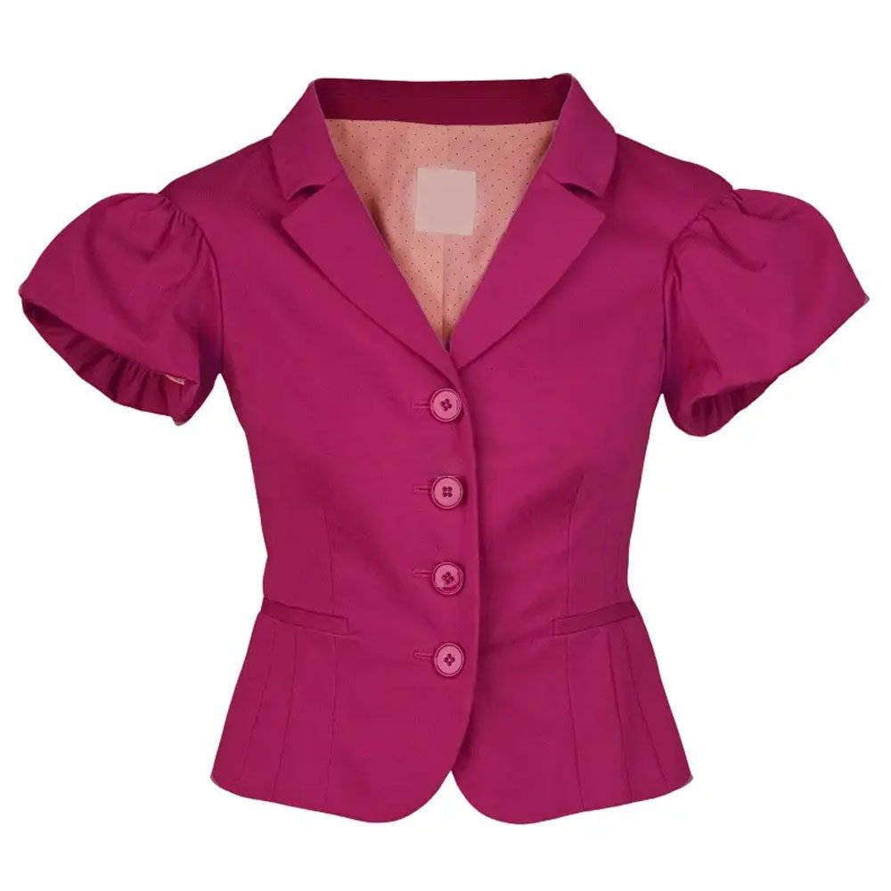 WhatsApp Image 2026-04-28 at 11.16.22 PM (1) Fuchsia Puff-Sleeve Button Blouse - Image 1