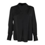 Black Satin Relaxed Blouse