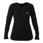 Black Ribbed Henley - Image 2