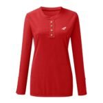 Red Casual Henley