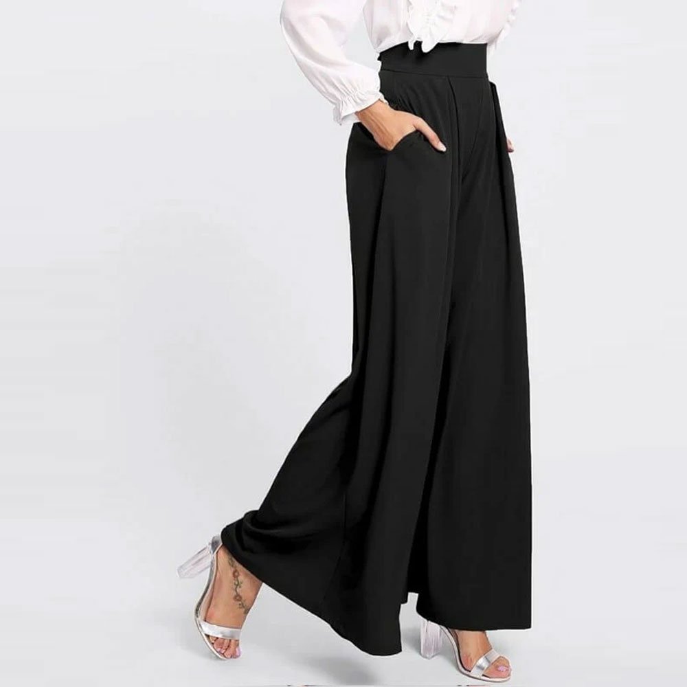 10 Black High-Waist Plaza Pants - Image 1