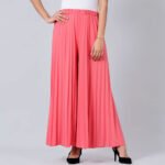 Coral Pink Pleated Plaza Pants
