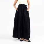 Black Tiered Maxi Skirt