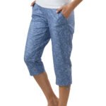 light blue floral capri shorts