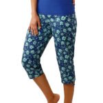 navy floral capri shorts